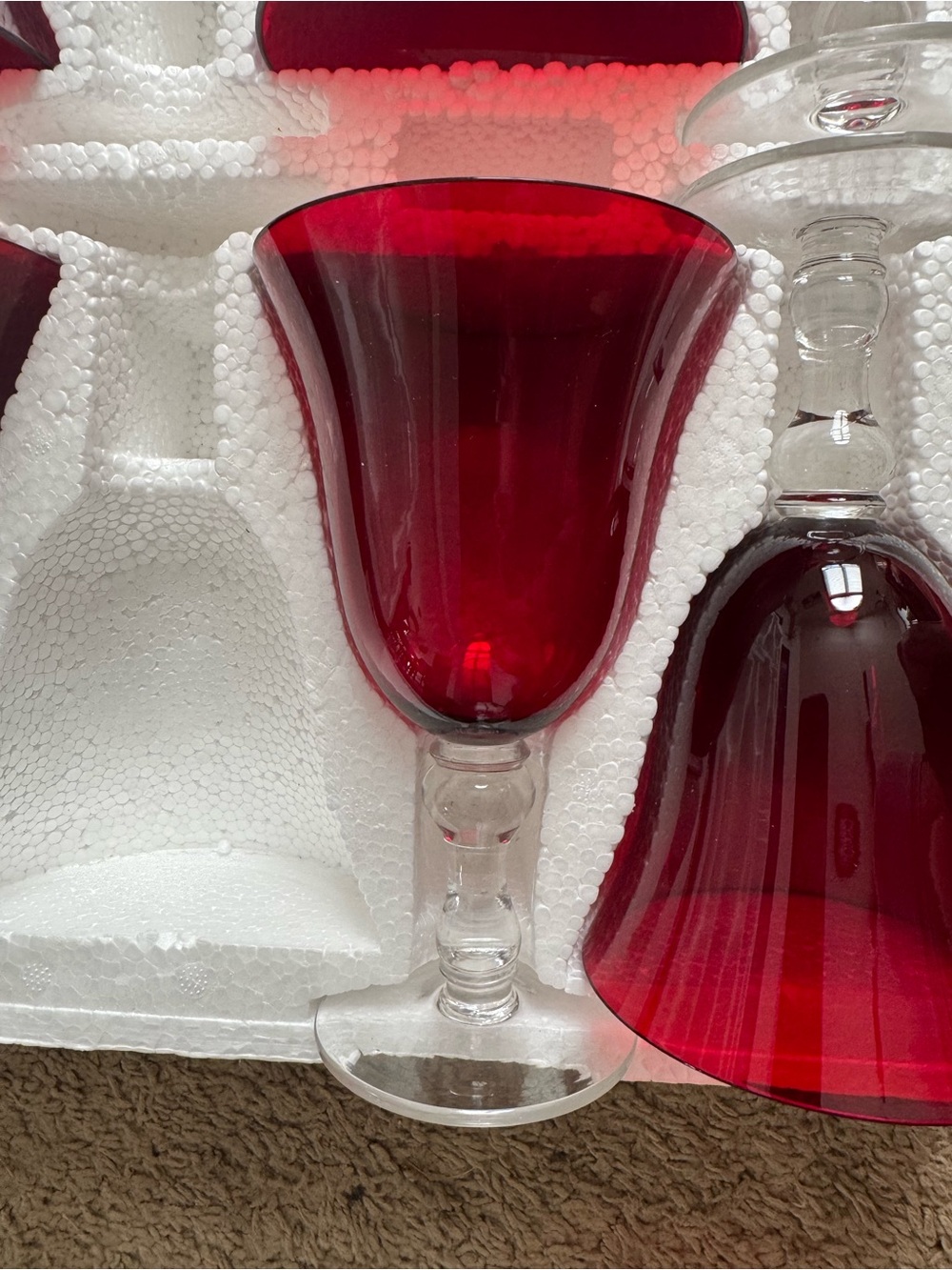 Red Stemmed Goblet Wine Glass - Elegant Home Dining